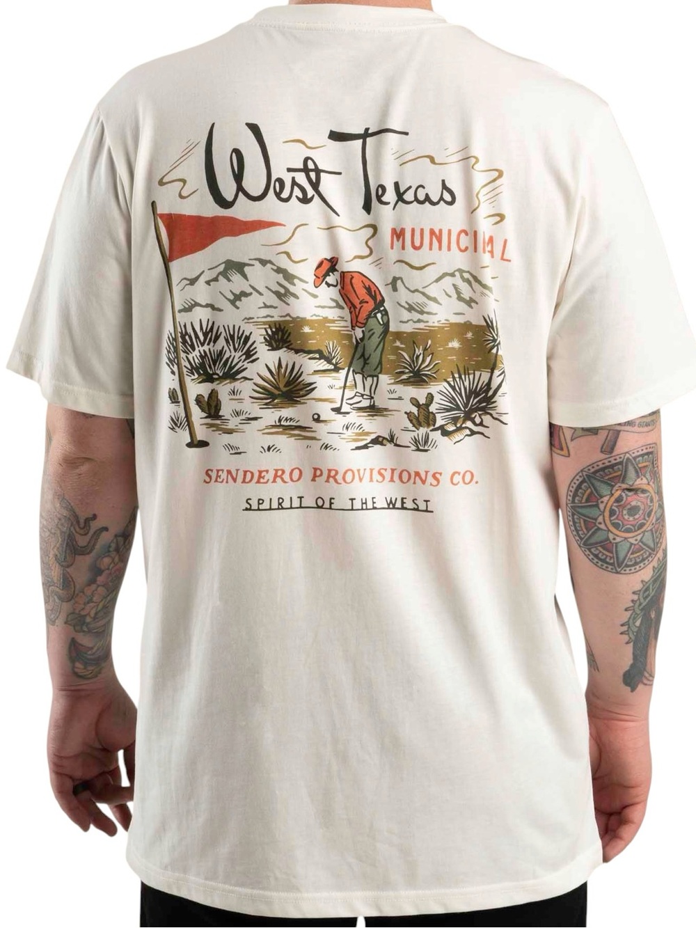 Sendero Provisions Co. West Texas Municipal T-Shirt Vintage White Golf NWOT XL